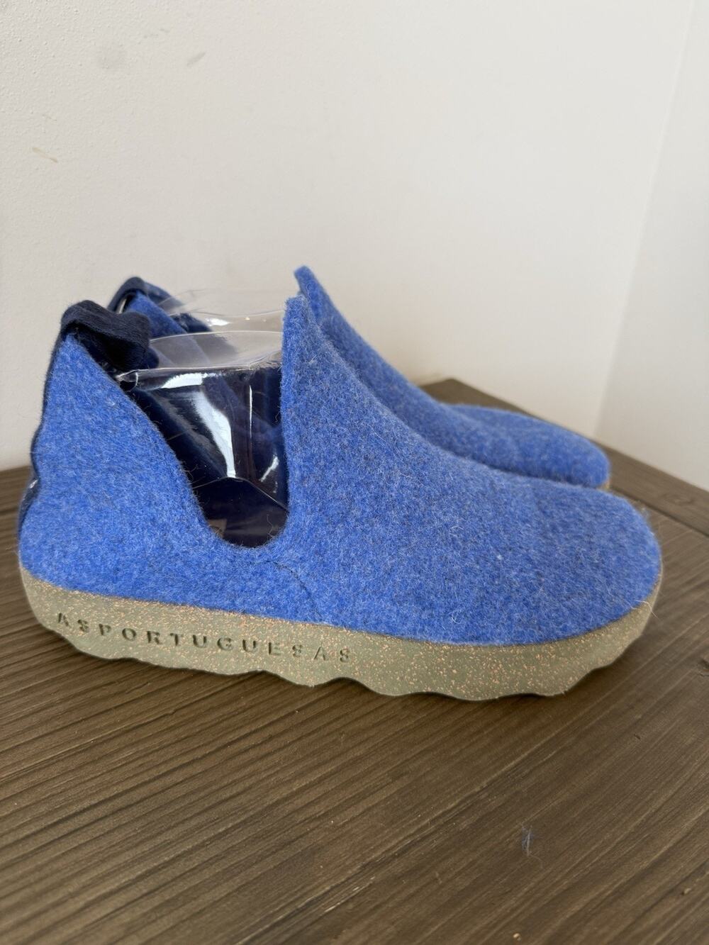 Asportuguesas City Felt Slip On Shoes Women 7.5/38 Sustainable Blue Minimalist